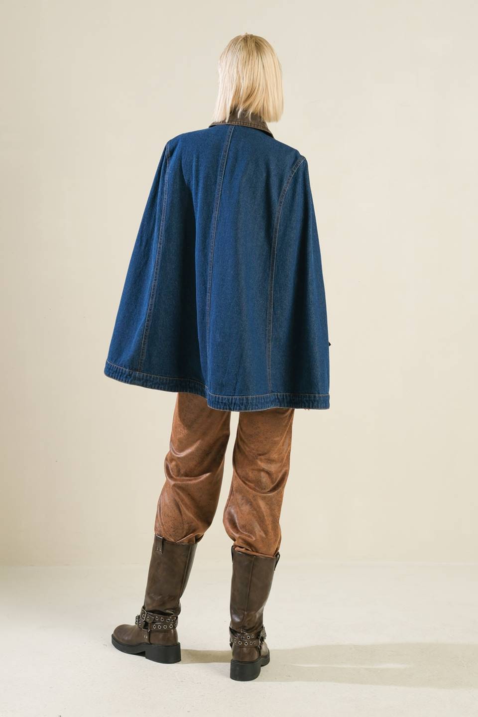 IF THOU MUST LOVE ME DENIM CAPE JACKET Flying Tomato